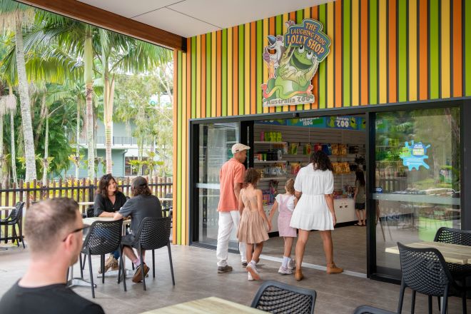 Laughing Frog Lolly Shop Entrance